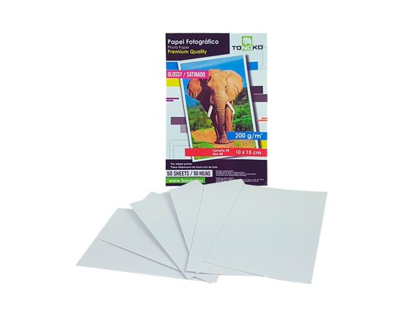 Papel fotográfico Glossy Satinado Extra Blanco 50 pzas 4x6"